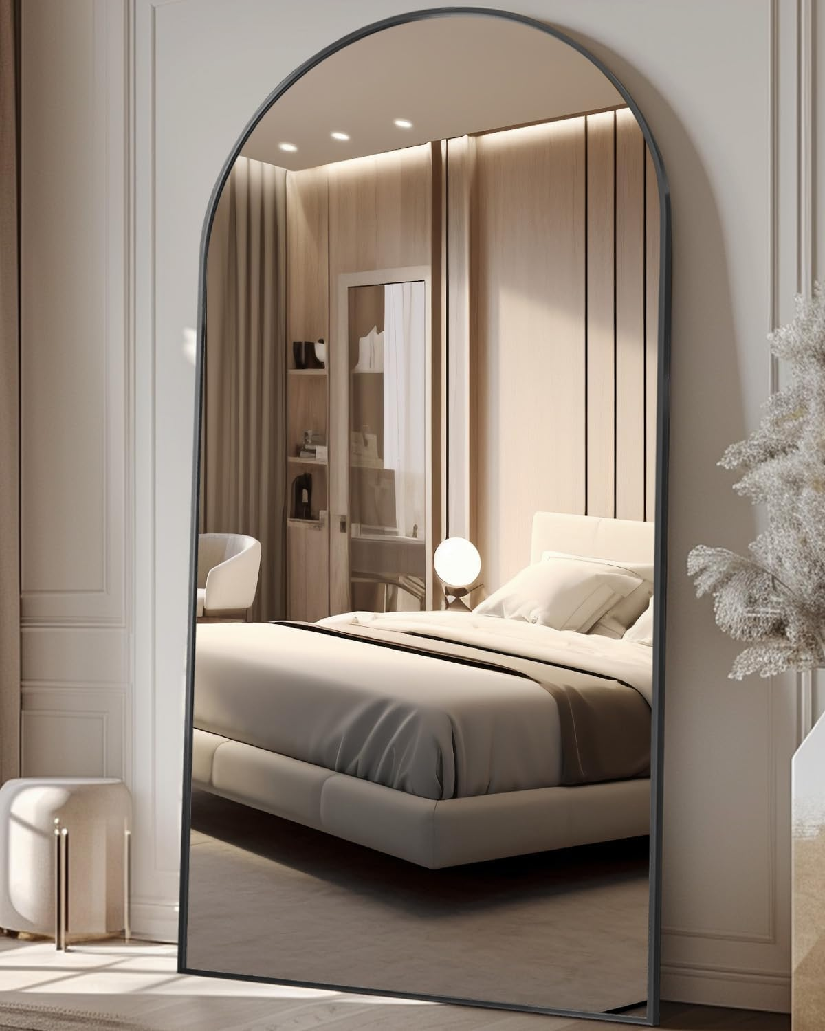Antok Full Length Floor Mirror, Aluminum Frame, Free Standing/Wall Mount/Leaning for Bedroom, Living Room, Dressing Room