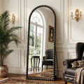 Antok Arched Full Length Mirror, Beaded Metal Frame Floor Mirror