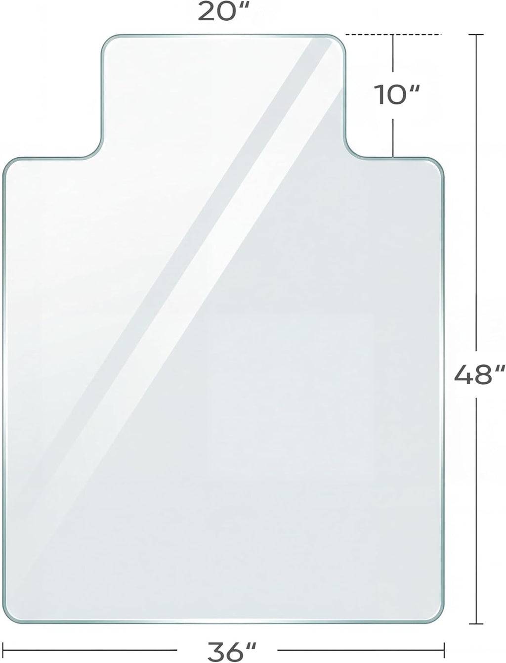 Antok Irregular Tempered Glass Chair Mat, 36"x48" Office Chair Mat for Carpet & Hardwood Floors, Heavy Duty 0.2" Desk Chair Mat for Smooth Rolling at Home or Office