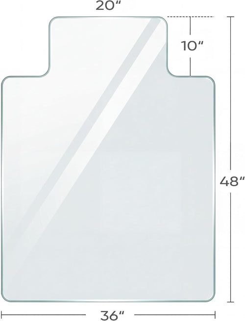 Antok Irregular Tempered Glass Chair Mat, 36"x48" Office Chair Mat for Carpet & Hardwood Floors, Heavy Duty 0.2" Desk Chair Mat for Smooth Rolling at Home or Office