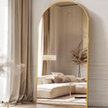 Antok Arched Full Length Floor Mirror 78"x38.1" Full Body Mirror with Stand, for Bedroom, Living Room, Cloakroom, Gold