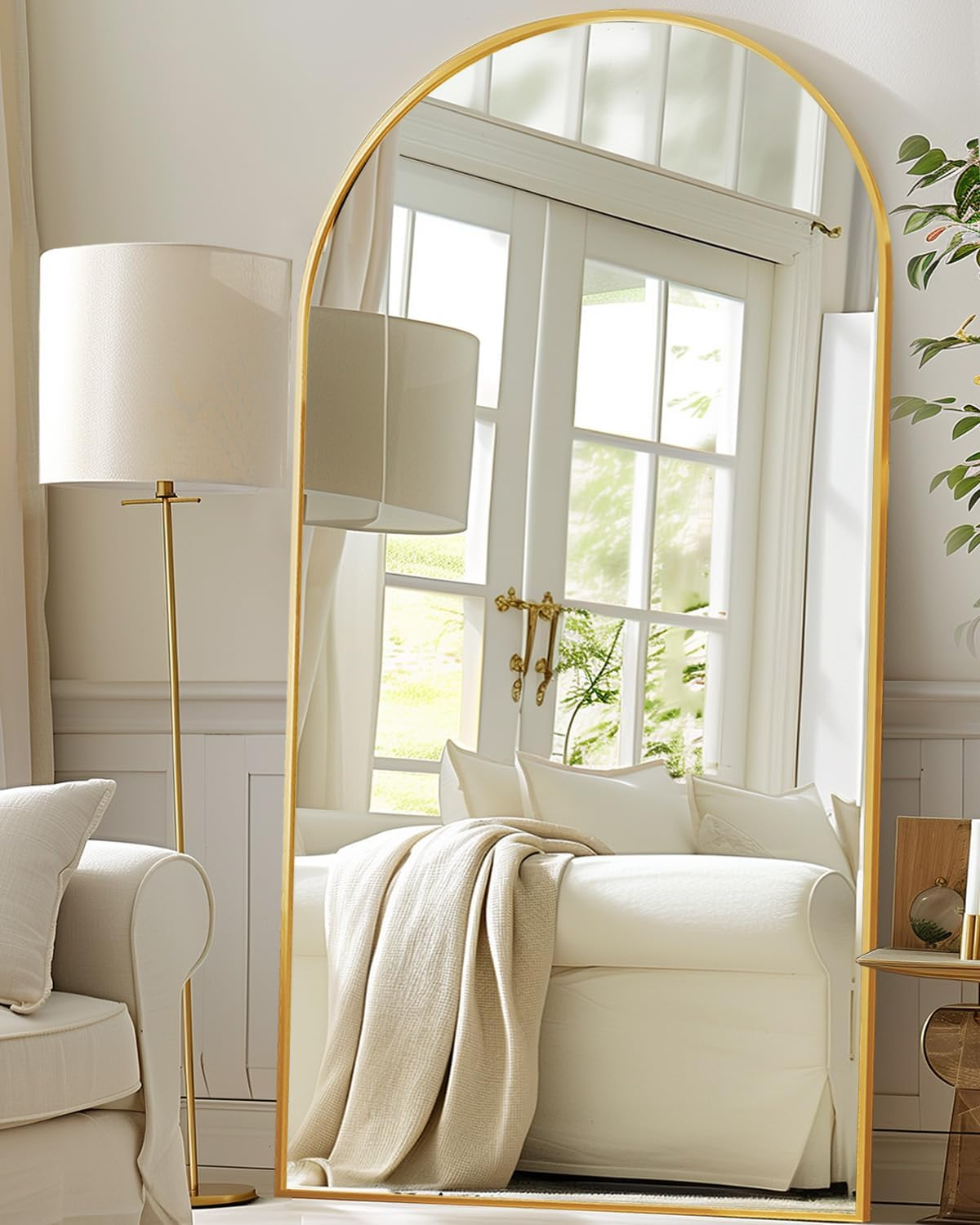 Antok Full Length Floor Mirror, Aluminum Frame, Free Standing/Wall Mount/Leaning for Bedroom, Living Room, Dressing Room