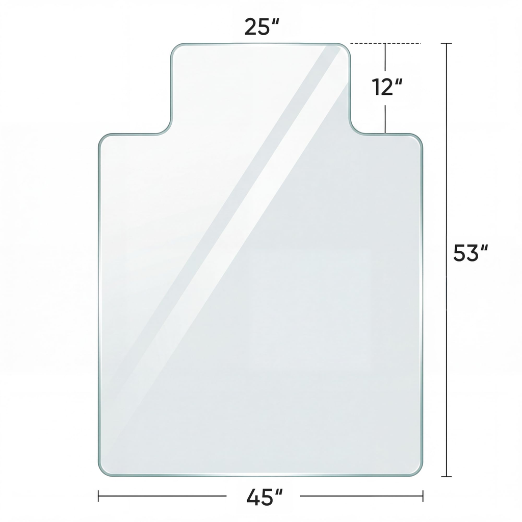 Antok Irregular Tempered Glass Chair Mat, 45"x53" Office Chair Mat for Carpet & Hardwood Floors, Heavy Duty 0.2" Desk Chair Mat for Smooth Rolling at Home or Office