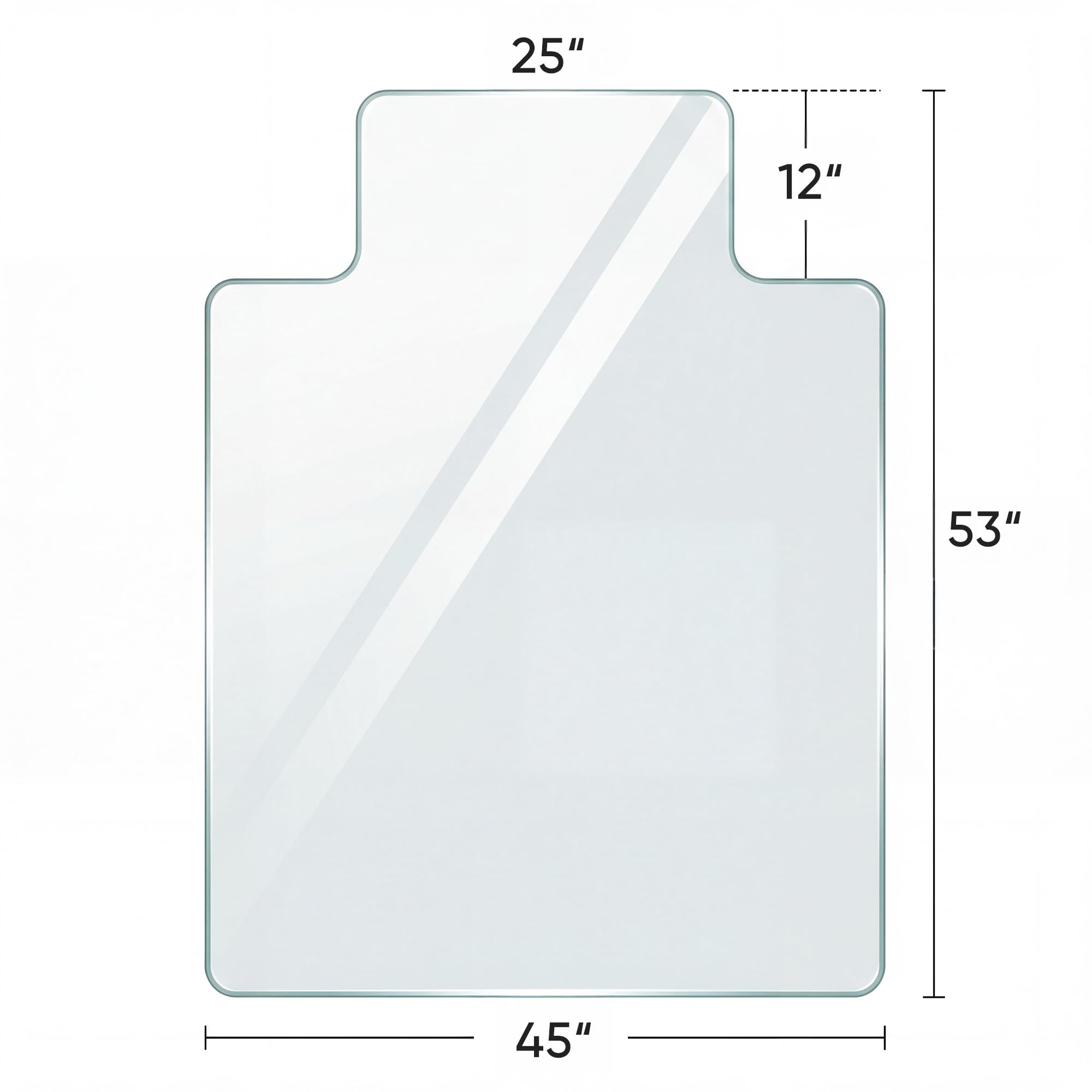 Antok Irregular Tempered Glass Chair Mat, 45"x53" Office Chair Mat for Carpet & Hardwood Floors, Heavy Duty 0.2" Desk Chair Mat for Smooth Rolling at Home or Office