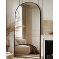 Antok Arched Full Length Mirror 71"x32", Standing Floor Mirror with Black Frame, Durable Anti-Shatter Glass, Freestanding/Wall Mountable for Bedroom, Living Room, Dressing Room