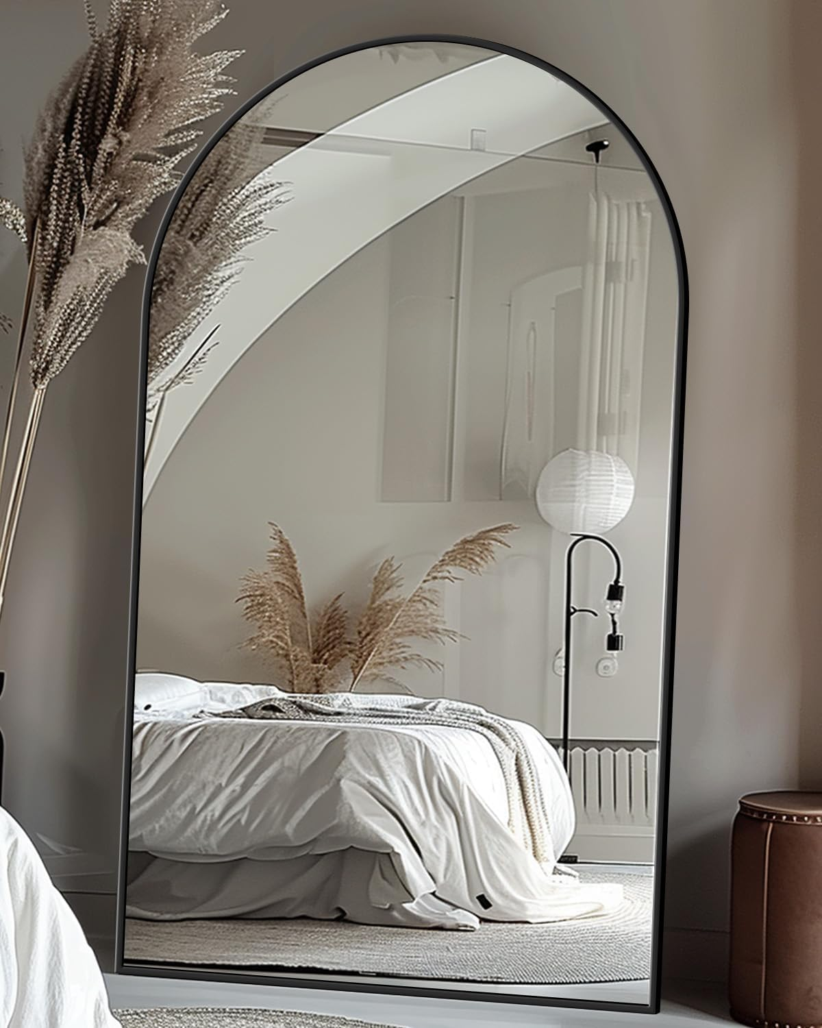 Antok Full Length Floor Mirror, Aluminum Frame, Free Standing/Wall Mount/Leaning for Bedroom, Living Room, Dressing Room