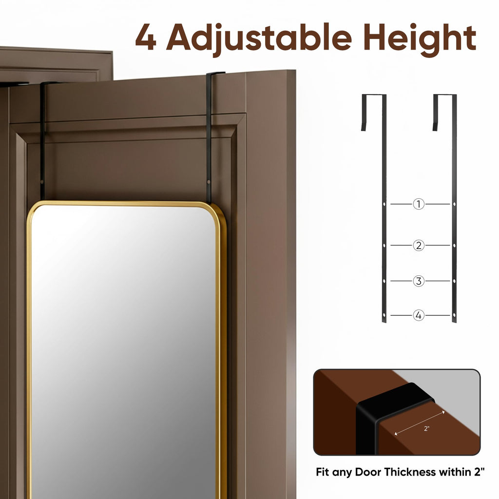 Antok 3-in-1 48" x 14.1" Full Length Mirror, Door Mirror, Wall-Mounted Mirror - Stands, Leans on Wall or Hangs